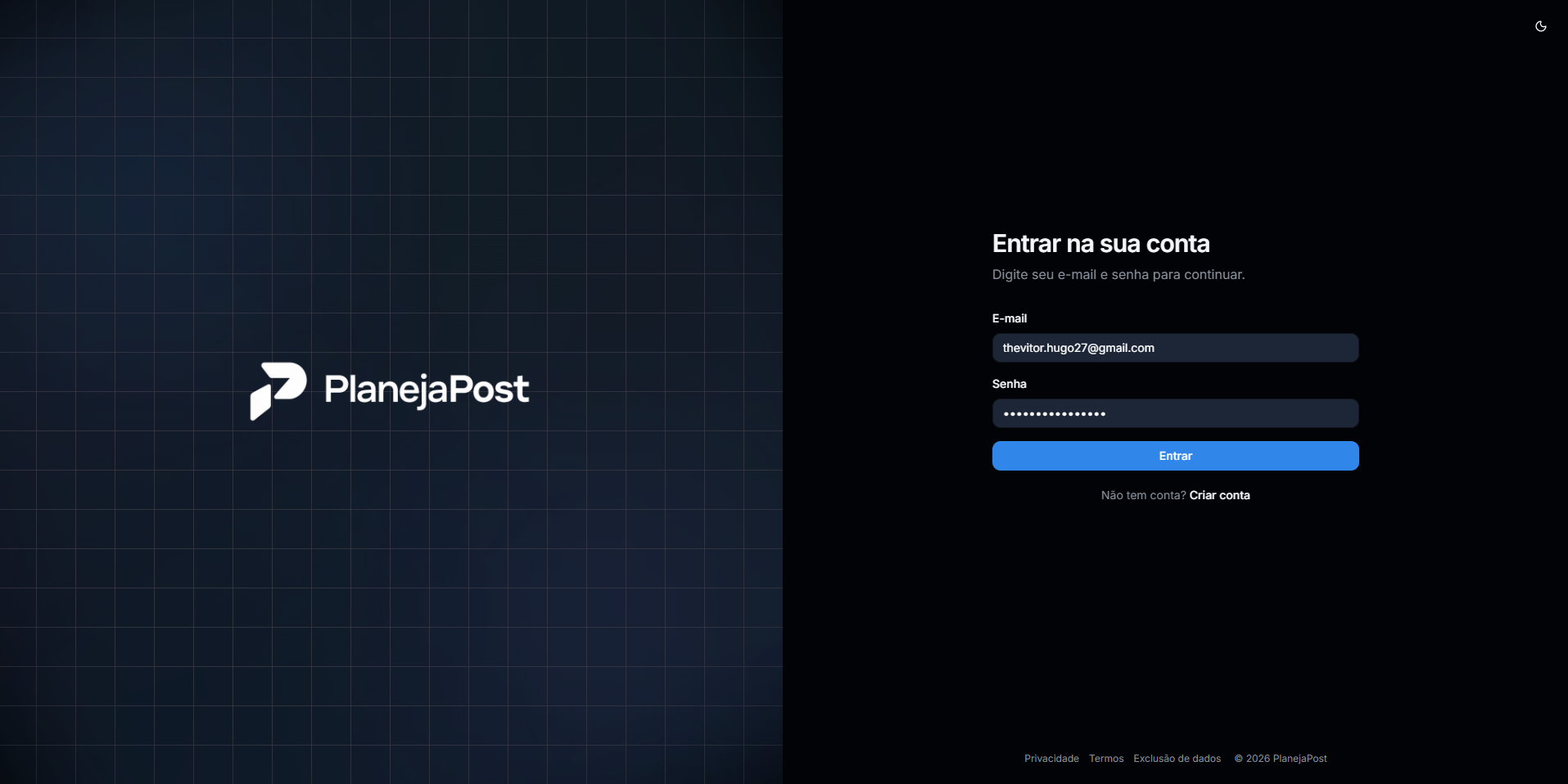 PlanejaPost — captura 2
